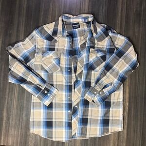 Wrangler Western Shirts Men's Large Plaid Long Sleeve Button Down Casual‎ Shirt